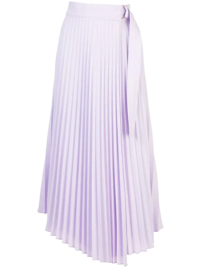 A.l.c Arielle Asymmetrical Pleated Skirt In Purple