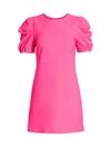 Alice And Olivia Hanita Short Puff-sleeve Sheath Dress In Wild Pink