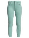 Ag Prima Sateen Mid-rise Crop Cigarette Pants In Mint Jade