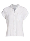 Rails Women's Whitney Glitter Printed Shirt In White Gold Electric