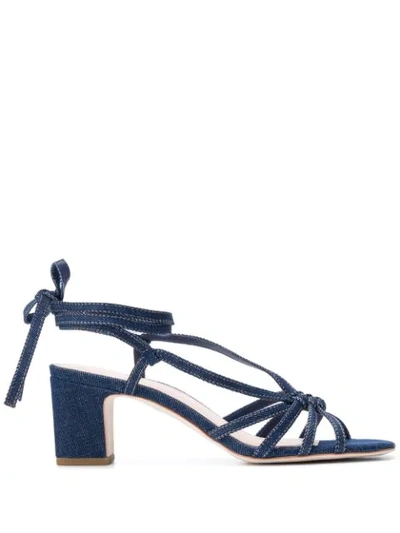 Loeffler Randall Libby Knotted Wrap Denim Sandals