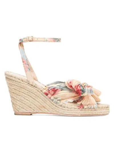 Loeffler Randall Women's Charley Knotted Floral Espadrille Wedge Sandals In Butter Multi