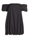 Staud Ash Puff Sleeve Off-the-shoulder Mini Dress In Black