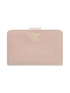 Prada Women's Leather Tab Wallet In Cipria