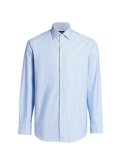 Giorgio Armani Men's Textured Dress Shirt In Light Blue