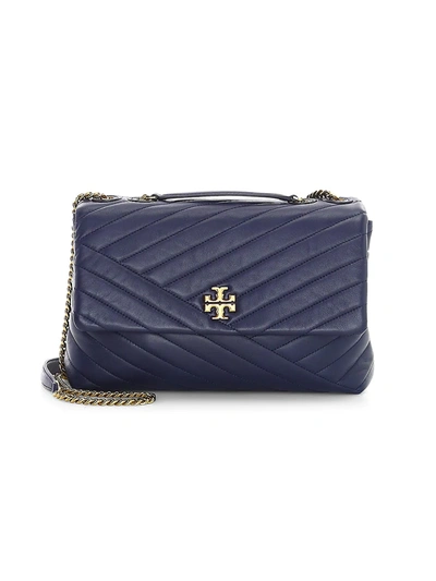 Tory Burch Women's Kira Chevron Leather Shoulder Bag In Royal Navy