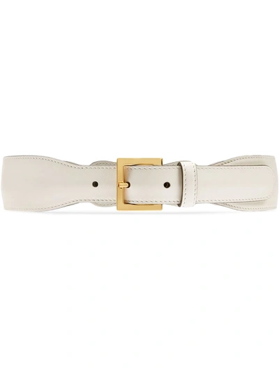 Gucci Women's Leather Belt With Horsebit In White