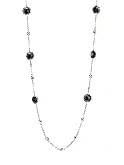 Ippolita Women's Lollipop Sterling Silver, Hematite & Clear Quartz Ball And Stone Long Station Necklace
