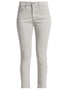 Ag Prima Sateen Mid-rise Crop Cigarette Pants In Florence Fog