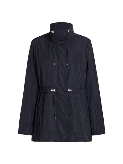 Moncler Women's Ocre Microfibre Rain Parka In Navy