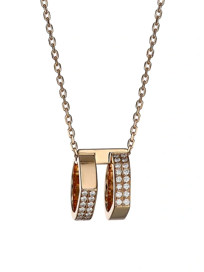 Repossi Women's Antifer 18k Rose Gold & Diamond Two-row Pendant Necklace