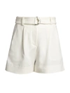 A.l.c Bronson Crepe Belted Shorts In White