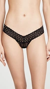 Hanky Panky Xdye Original Rise Leopard Print Lace Thong In Black/praline