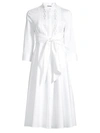 Elie Tahari Ann Tie Poplin Dress In White