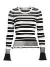 Bailey44 Women's Julian Striped Sweater Top In Creme Fraiche