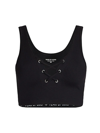 Years Of Ours Ribbed Football Sports Bra In Black