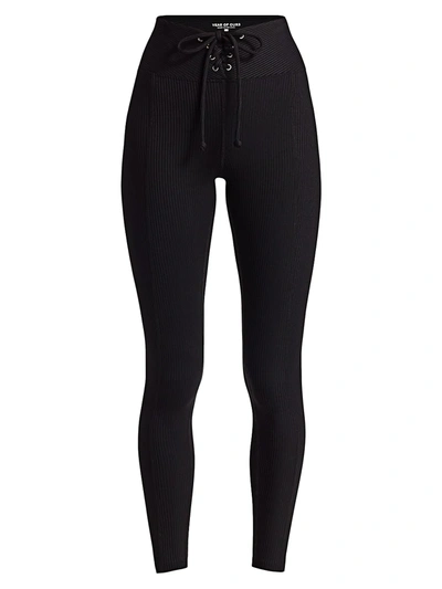 Years Of Ours Ribbed Football Leggings In Black