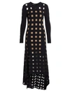 Akris Lurex Tulle Square Intarsia High-low Dress In Black