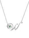 Tabayer Eye 18k White Gold, Diamond & Emerald Wise Pendant Necklace