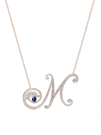 Tabayer Eye 18k Rose Gold, Sapphire & Diamond Memorable Pendant Necklace