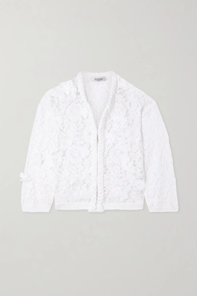 Valentino Appliquéd Corded Lace Jacket In White