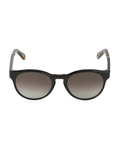 Chloé Willow 52mm Round Sunglasses In Black