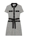 Maje Women's Renala Tweed Shirtdress In Black White