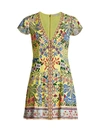 Alice And Olivia Hadley Floral Mini Fit & Flare Dress In Wildflower Daffodil