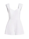 Alice And Olivia Iman Pleat-sleeve Romper In White