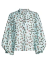 Alice And Olivia Casey Floral Cotton & Silk Blouse In Dazed