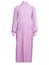 Givenchy Women's V-neck Silk Midi Dress In Lilac