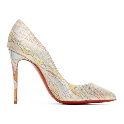 Christian Louboutin Pigalle Follies 100 Lurex Flame Red Sole Pumps