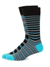 Paul Smith Men's Striped Knit Socks In Grey Multi