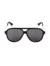 Gucci 59mm Aviator Sunglasses In Black