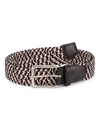 Saks Fifth Avenue Men's Collection Braided Woven Belt In Red Grey