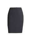 Hugo Boss Vikena Strutctured Herringbone Jersey Skirt In Midnight