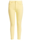 7 For All Mankind High-rise Ankle Skinny Jeans In Solid Yellow
