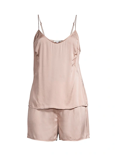 Skin 2-piece Short Silk-blend Pajama Set In Ballet Pink