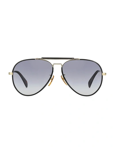 David Beckham 61mm Aviator Sunglasses In Metal