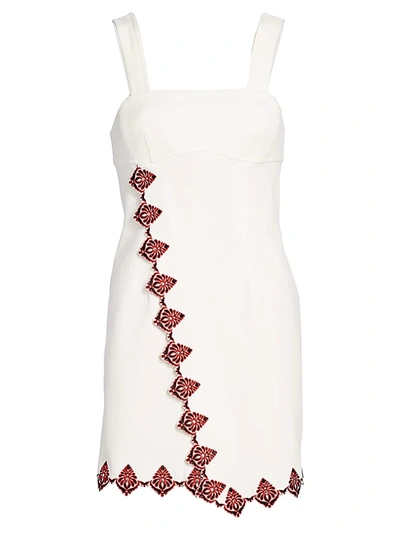 Derek Lam 10 Crosby Inia Embroidered Wrap Skirt Mini Dress In Swi-d