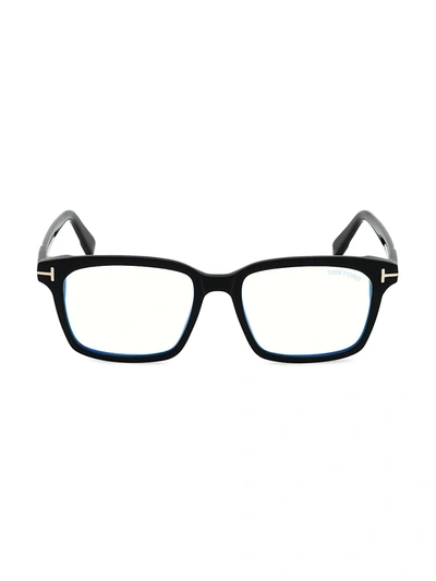 Tom Ford 51mm Plastic Blue Filter Optical Glasses In Shiny Black
