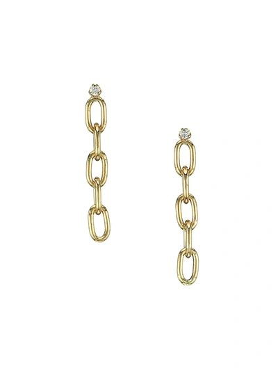Zoë Chicco Women's 14k Yellow Gold & Diamond Oval-link Drop Earrings