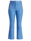 Derek Lam 10 Crosby Roberston Cropped Flare Pants In Blue