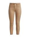 L Agence Margot High-rise Ankle Skinny Coated Jeans In Cappuccino Coated