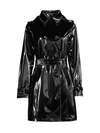 Jane Post Women's Spring Hologram Trench Coat In Black