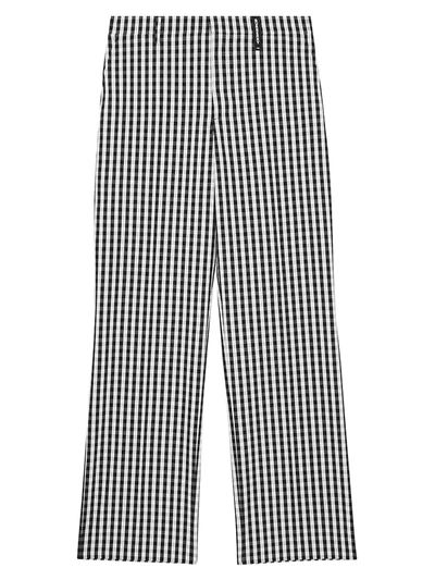 Burberry Woven Check Trousers In Black Pattern