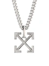 Off-white Arrow Pendant Necklace In Grey Silver