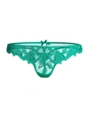 Fleur Du Mal Women's Lily Floral Lace Hipster Thong In Emerald