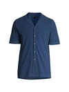 John Varvatos Men's Jackson Button-up T-shirt In Indigo
