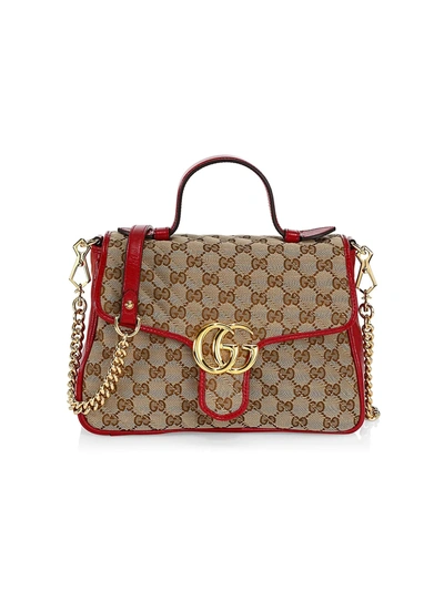 Gucci Women's Gg Marmont Small Top Handle Bag In Cherry Red